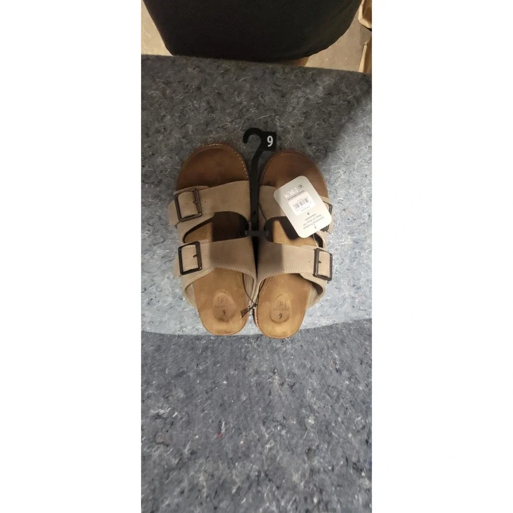 George Men's Hip Strap Sandals Taupe Size 9 NWT